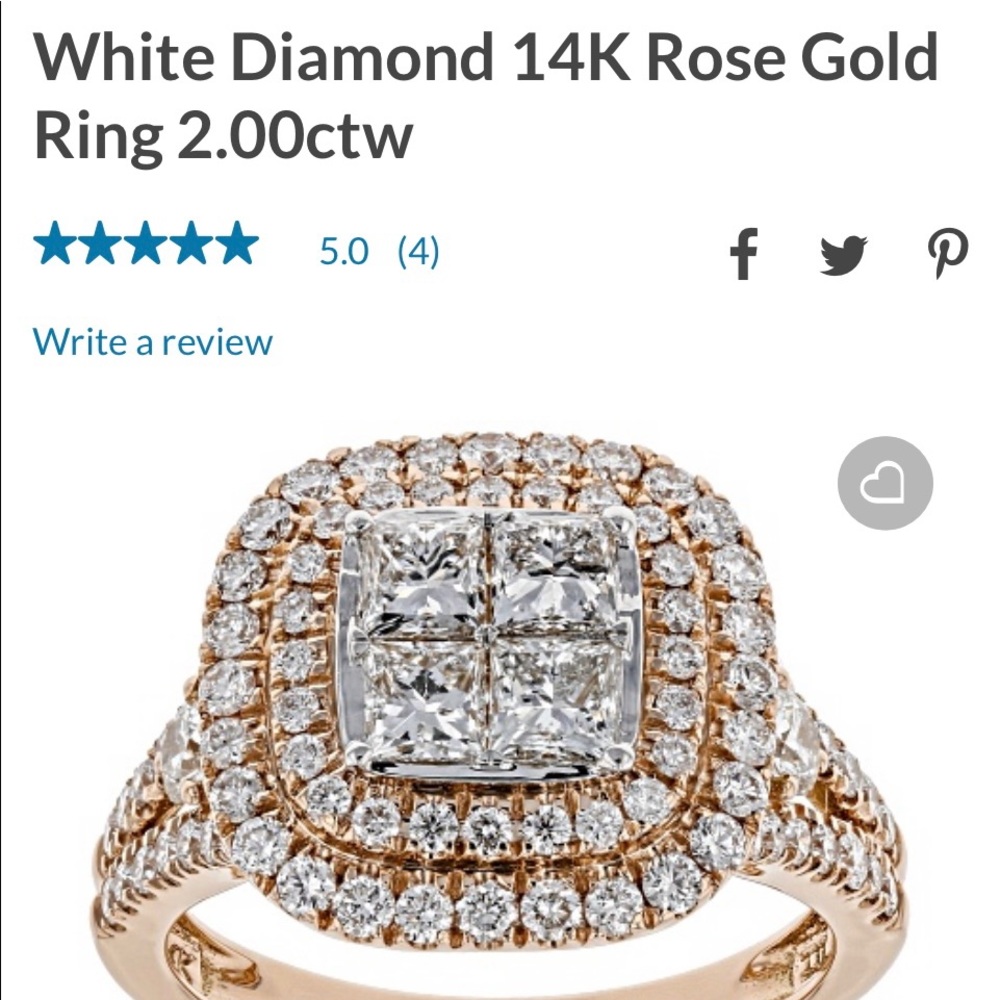 14K 2 CTW Diamond Engagement Ring Size 7!